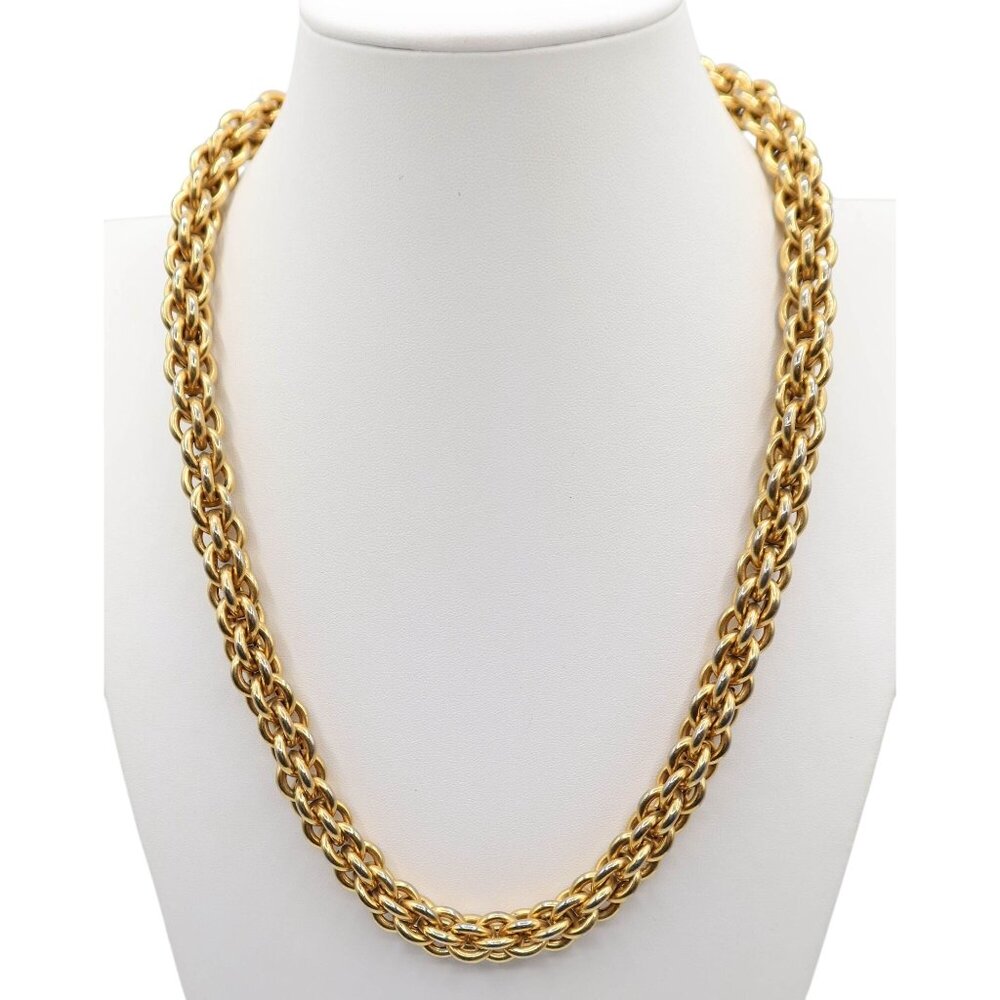 EDWIN PEARL Vintage Gold Tone Chunky Chain Necklace 23" Bold Retro